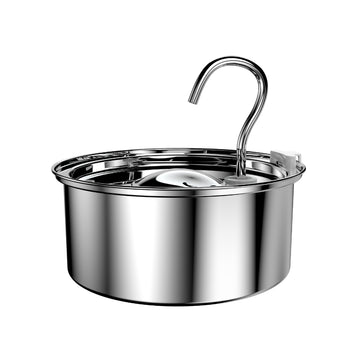 Premium Stainless Steel Pet Fountain - Round (2.5L Small)