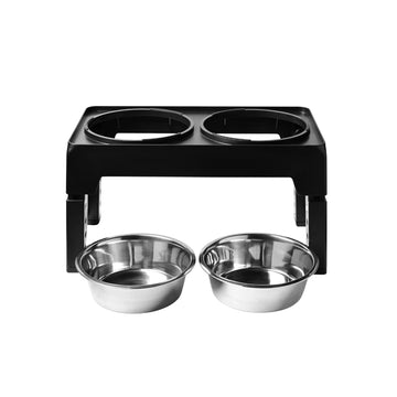 Adjustable Dog Stand Feeder with Stainless Steel Bowls