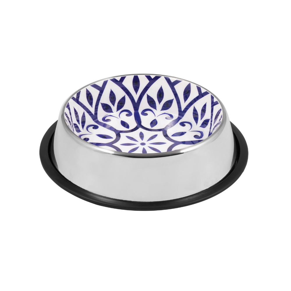 Minakari Blue & White Leaf and Flower Ceramic Finish