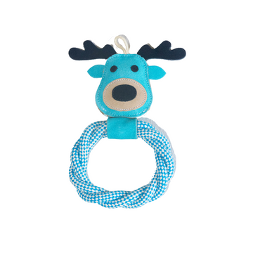 Rudolph the Reindeer Rope and Leather Toy