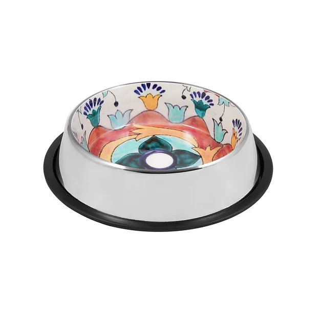 Minakari Cat Dish Multicolored Moroccan